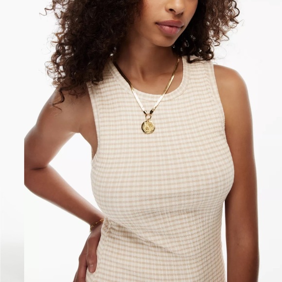 SOLD - Wilfred by Aritzia Gingham Midi Dress - Picture 3 of 9